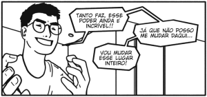 Imagem do protagonista da obra Edifício. Na imagem ele está com um sorriso misterioso no rosto.